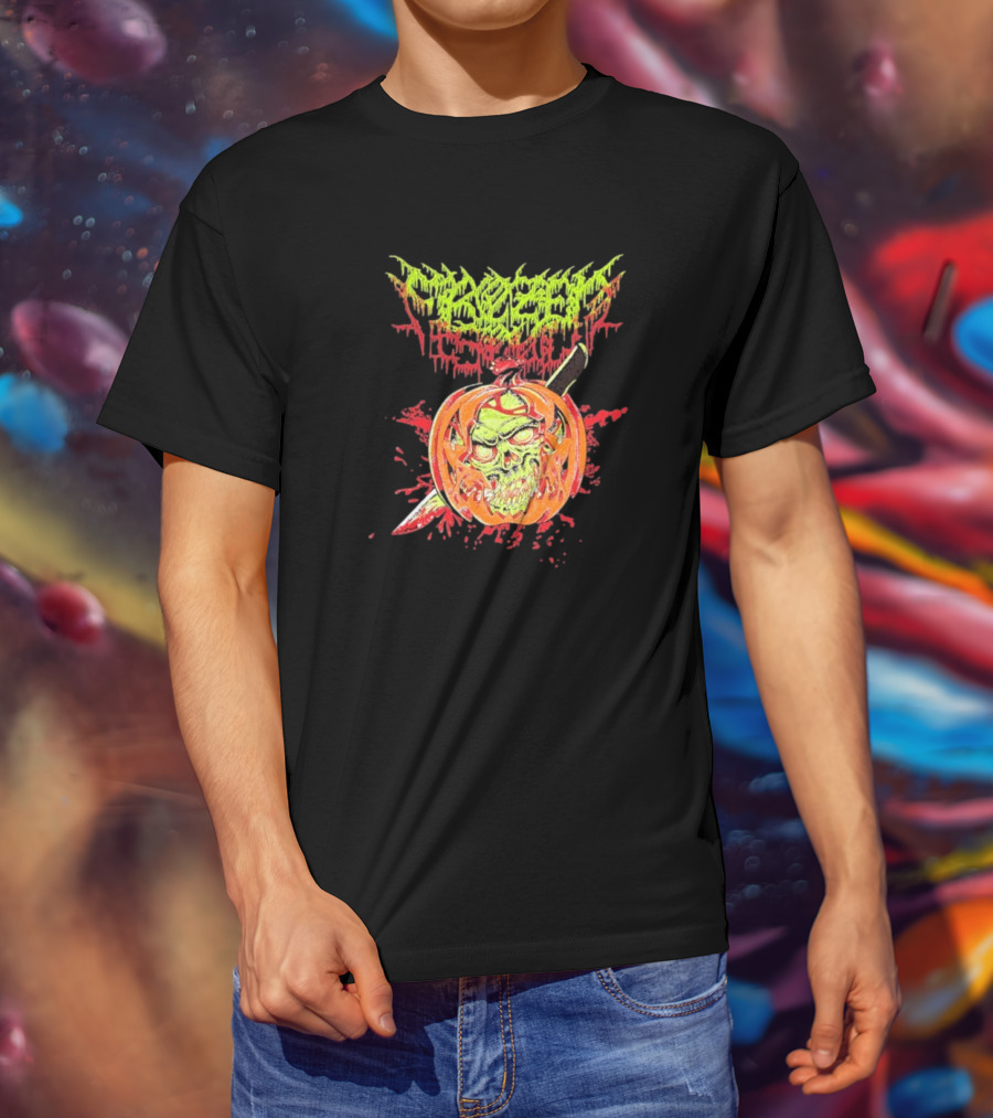 Frozen Soul Pumpkin Skull Knife Horror Graphic T-Shirt