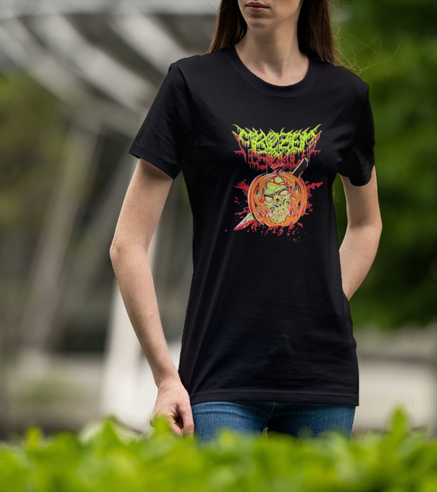 Frozen Soul Pumpkin Skull Knife Horror Graphic T-Shirt