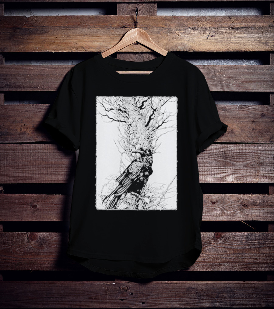 Fajar Allanda Raven Crow Art By Fajar Aeon Tree Illustration T-Shirt