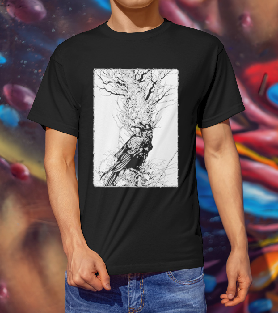 Fajar Allanda Raven Crow Art By Fajar Aeon Tree Illustration T-Shirt