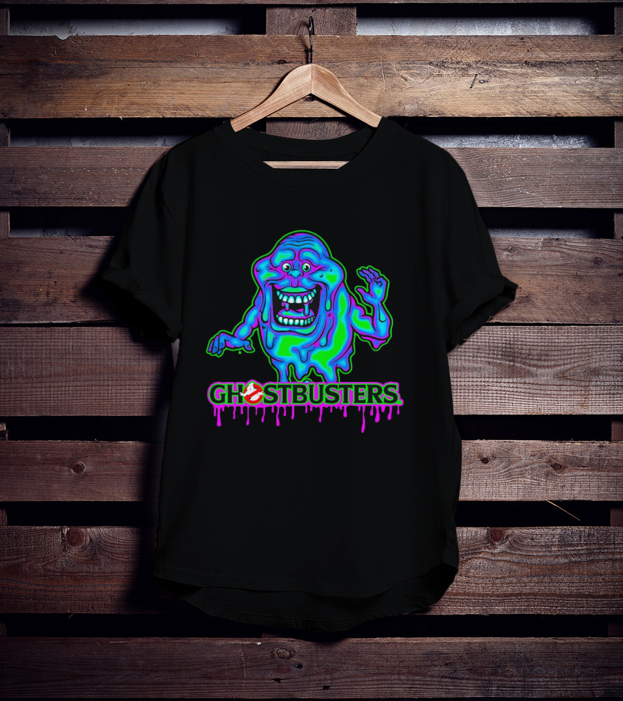 Ghostbusters Slimer Neon Little Spud Cartoon Ooze Glow T-Shirt