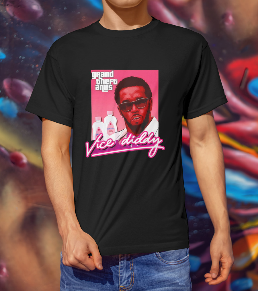 Grand Theft Anus Vice Diddy Johnson's Baby Oil Parody T-Shirt