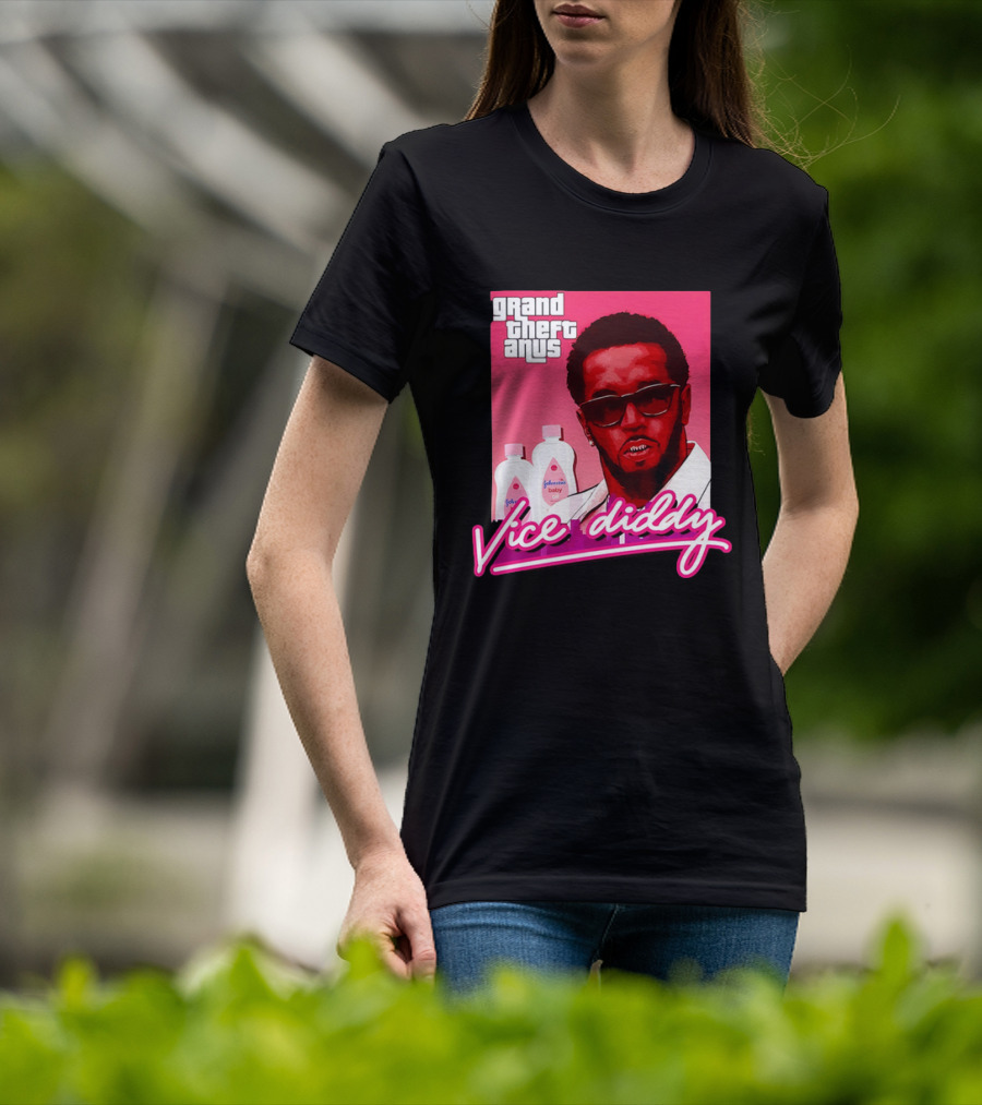 Grand Theft Anus Vice Diddy Johnson's Baby Oil Parody T-Shirt