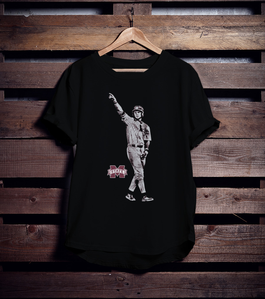 Ace Reese Mississippi State Bulldogs Baseball Illustrated Maroon NCAA 2025 T-Shirt