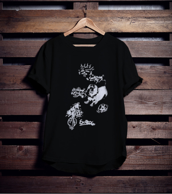Aelfric Eden Graffiti Dog Flower Crown Art Doodle T-Shirt