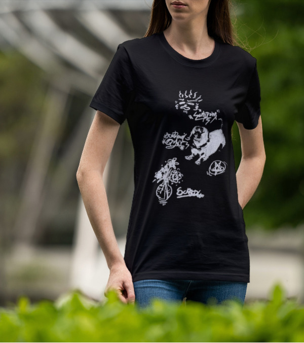 Aelfric Eden Graffiti Dog Flower Crown Art Doodle T-Shirt