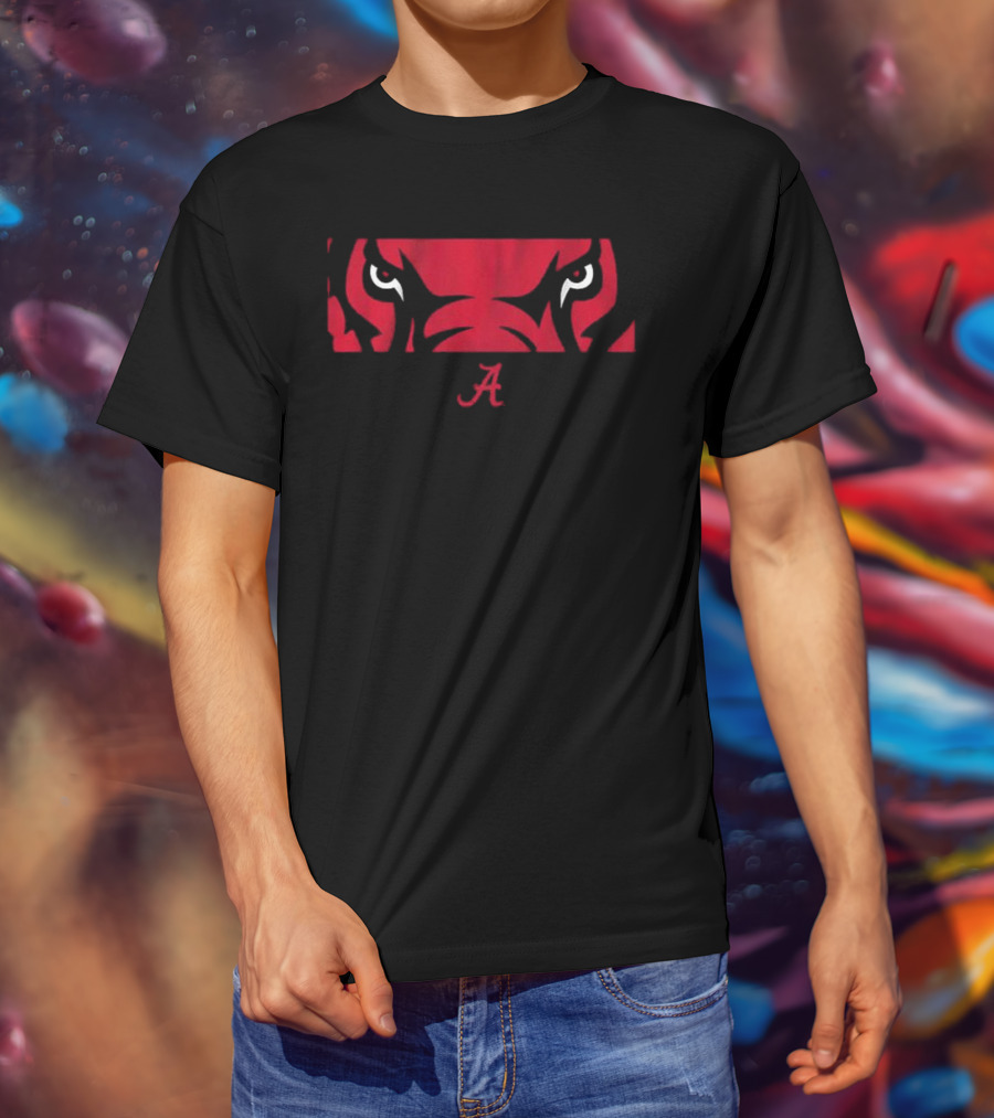 Alabama Crimson Tide Big Al Mascot Eyes With Iconic Red A T-Shirt