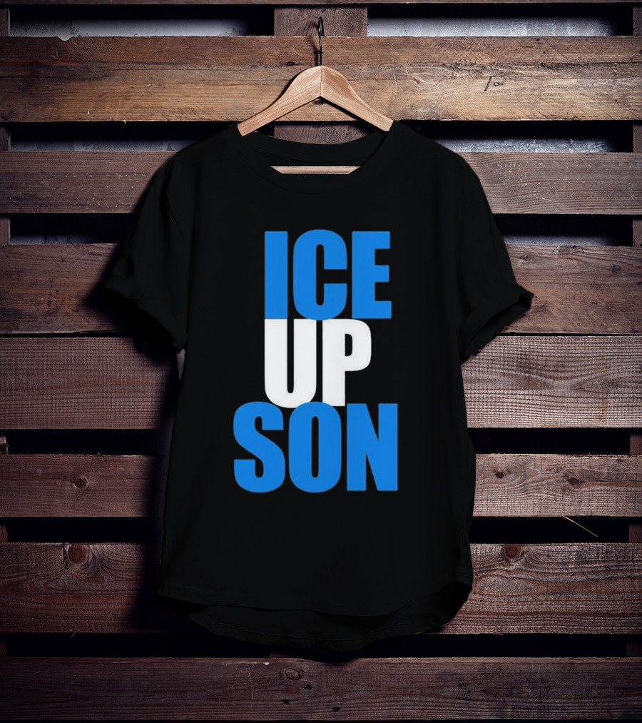 Albert Breer Ice Up Son Bold Blue And White Text T-Shirt