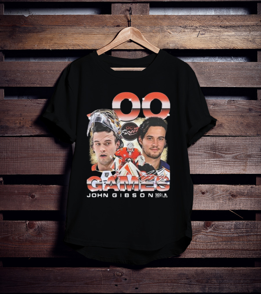 Anaheim Ducks John Gibson 500 Games Milestone Commemoration T-Shirt