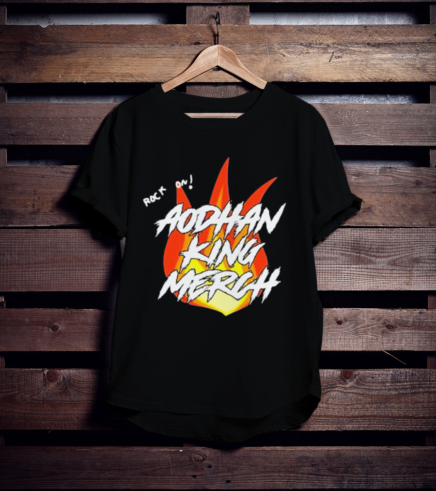 Aodhan King Rock On Flames Merch T-Shirt
