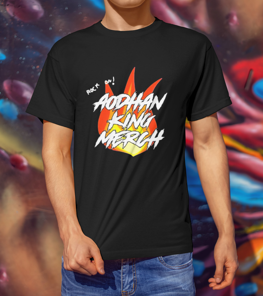 Aodhan King Rock On Flames Merch T-Shirt
