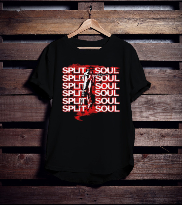 Artiomusic Artio Split Soul Repeated Text With Figure Overlay T-Shirt