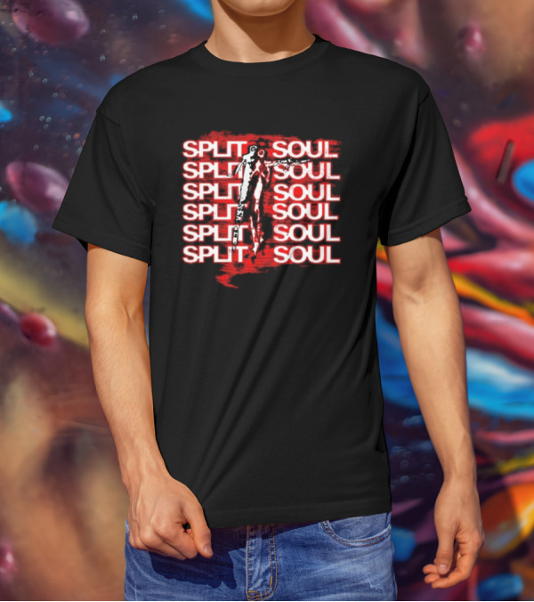 Artiomusic Artio Split Soul Repeated Text With Figure Overlay T-Shirt