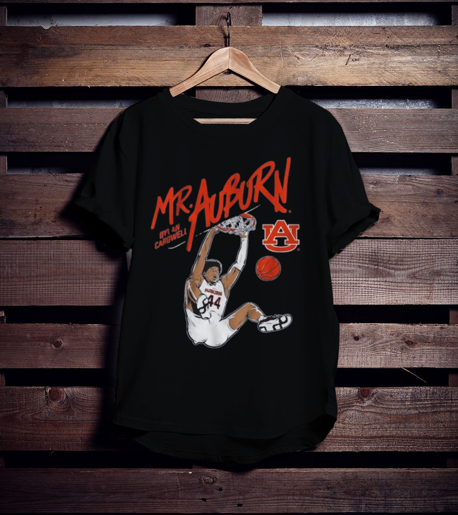 Auburn Basketball Dylan Cardwell Mr. Auburn Slam Dunk Graphic T-Shirt