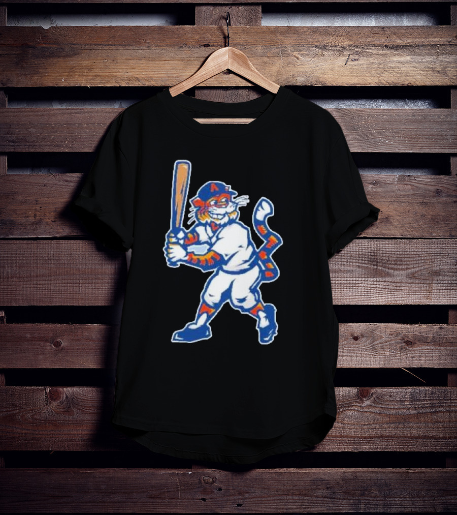 Auburn Tigers Aubie Baseball Mascot Holding Bat T-Shirt
