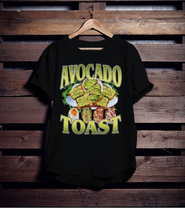Avocado Toast Assorted Toppings Food Art T-Shirt