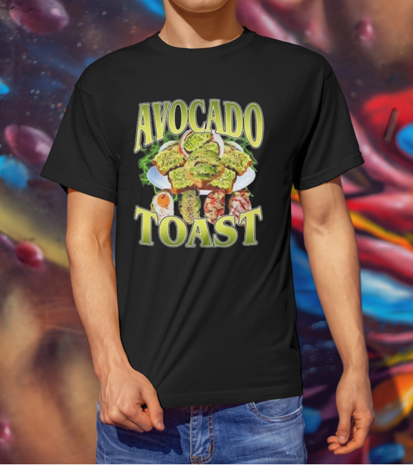 Avocado Toast Assorted Toppings Food Art T-Shirt