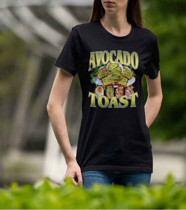 Avocado Toast Assorted Toppings Food Art T-Shirt