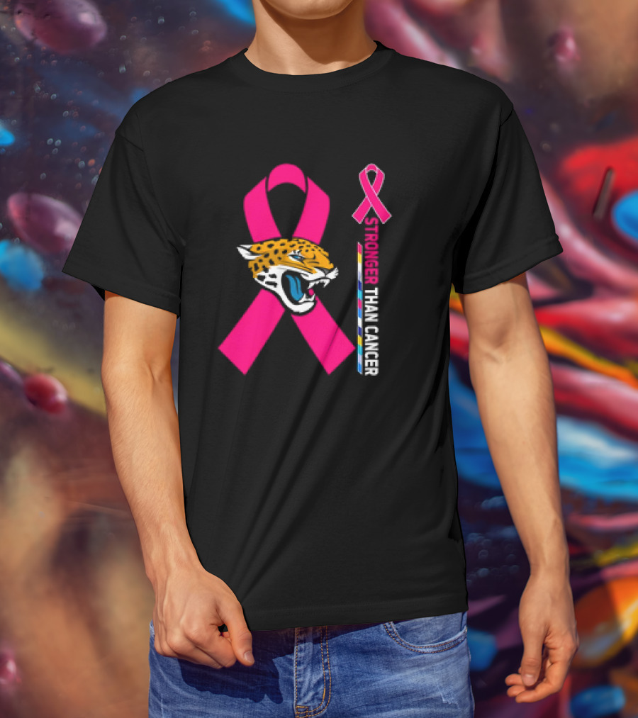 Awareness Stronger Than Cancer Pink Ribbon Jacksonville Jaguars T-Shirt