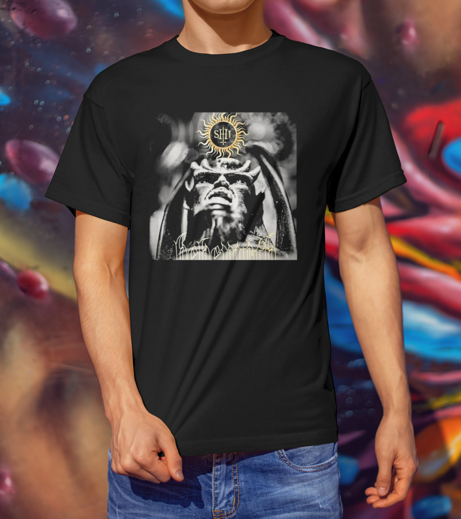 Behemoth The Shit Of God 9th May 2025 Sun Icon And Demonic Figure T-Shirt