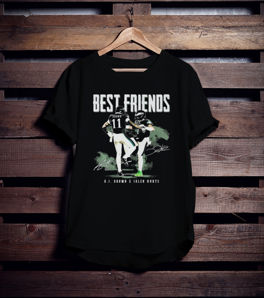 Best Friends AJ Brown X Jalen Hurts Signatures Football Celebration 2025 T-Shirt