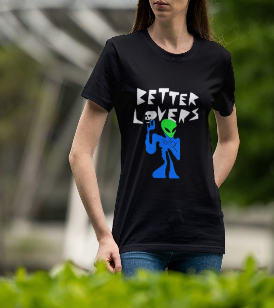 BETTER LOVERS ALIEN CHARACTER BLUE AND GREEN T-Shirt
