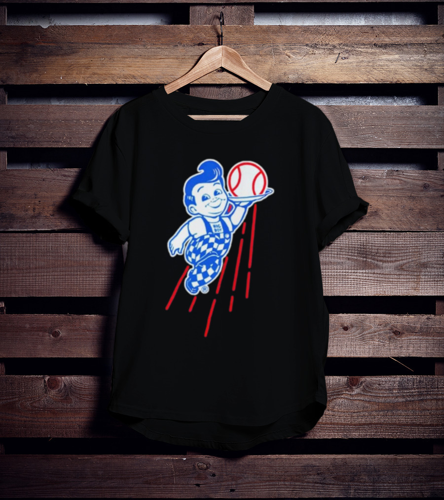 Big Boy Baseball Los Angeles Dodgers Checker Overalls Red Stripes T-Shirt