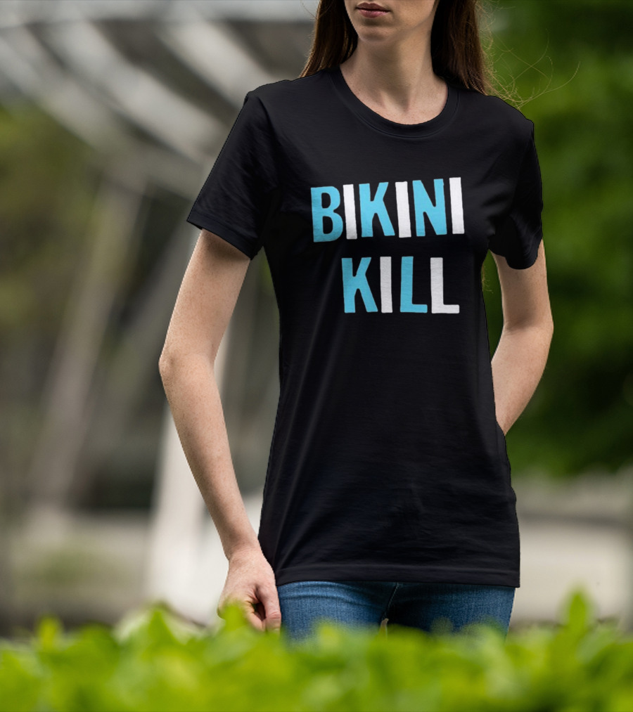 Bikini Kill Trans Youth Emergency Text Bold Blue White T-Shirt