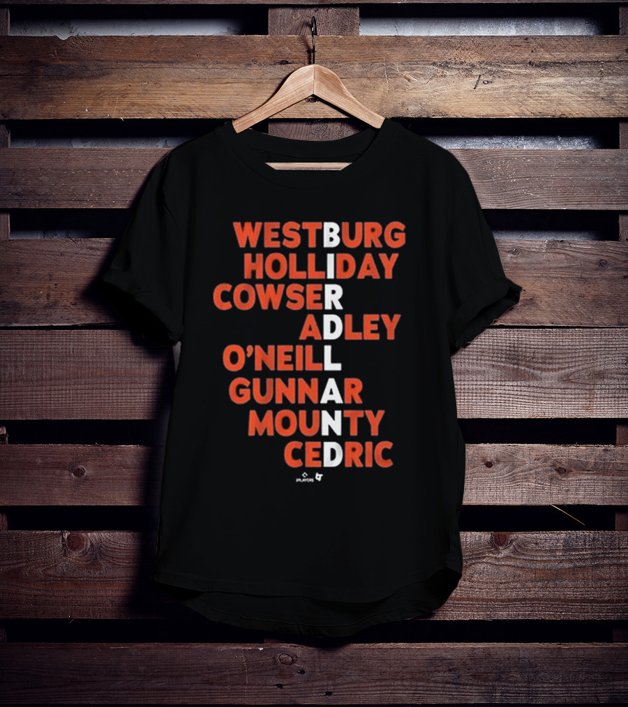 WESTBURG HOLLIDAY COWSER ADLEY O'NEILL GUNNAR MOUNTY CEDRIC BIRDLAND 2025 T-Shirt