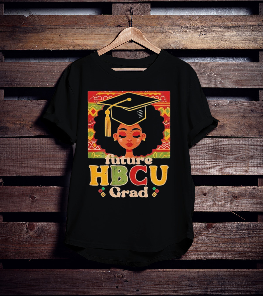 Future HBCU Grad Graduation Cap Afrocentric Pattern T-Shirt