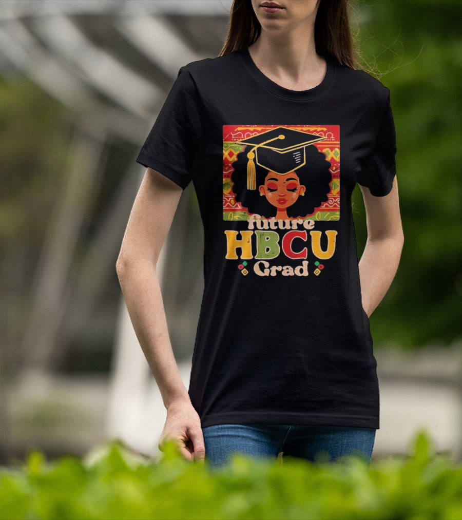Future HBCU Grad Graduation Cap Afrocentric Pattern T-Shirt