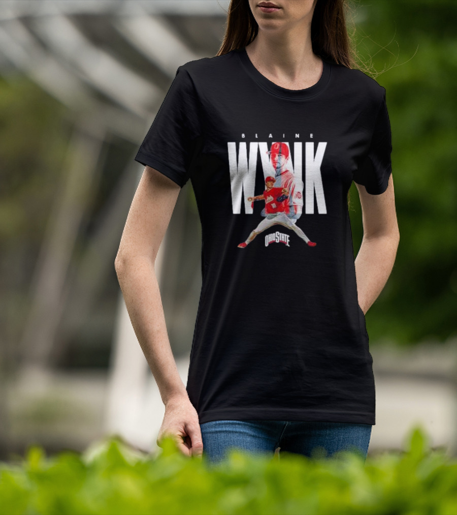 Blaine Wynk Ohio State Buckeyes Baseball Player Collage T-Shirt