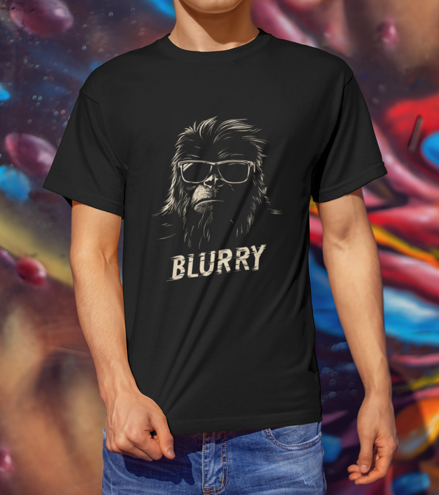 Blurry Cool Breeze Bigfoot In Sunglasses T-Shirt