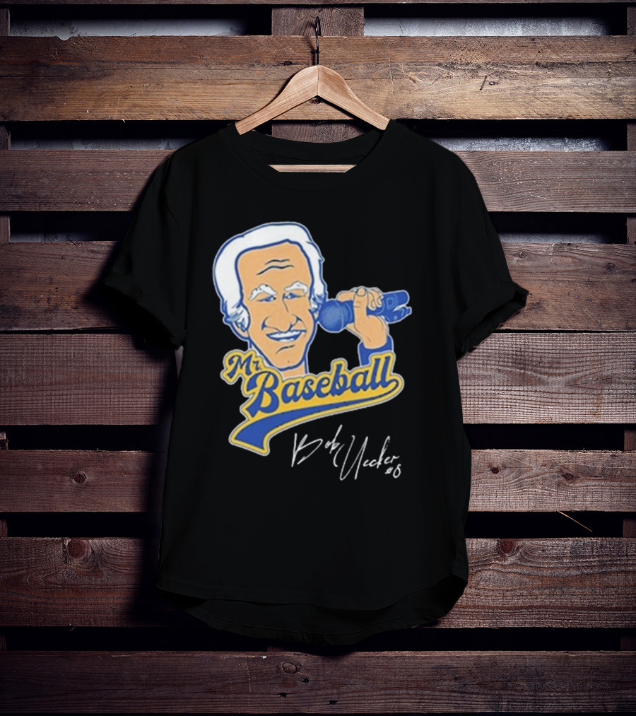 Mr Baseball Bob Uecker UECK Microphone Illustration T-Shirt