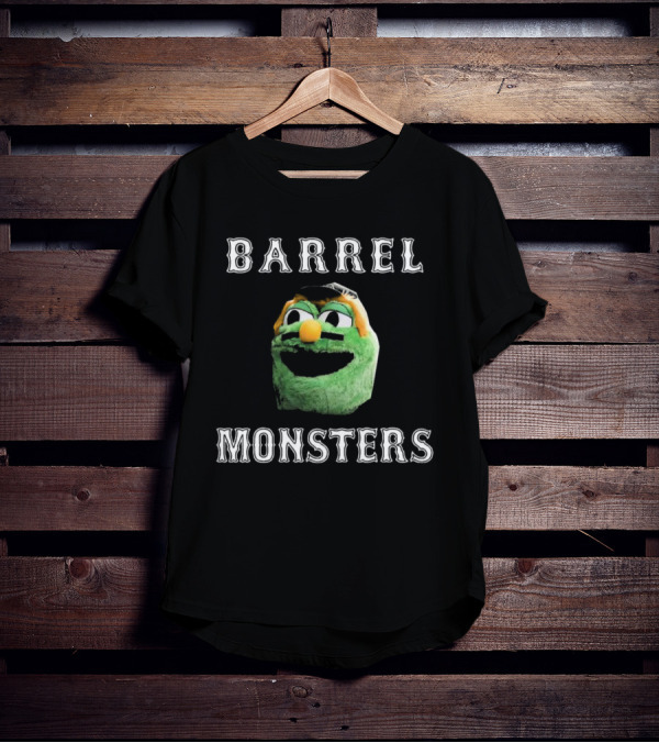 Barrel Monsters Boston Red Sox 2025 Green Furry Face T-Shirt