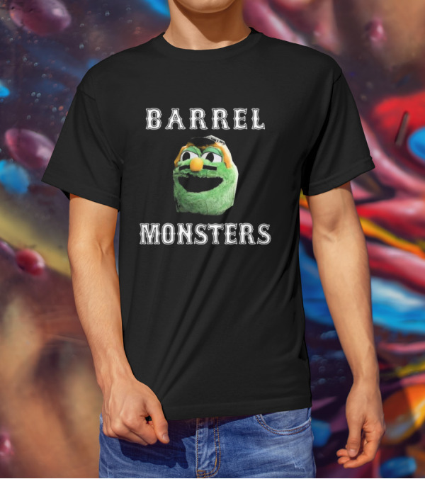 Barrel Monsters Boston Red Sox 2025 Green Furry Face T-Shirt