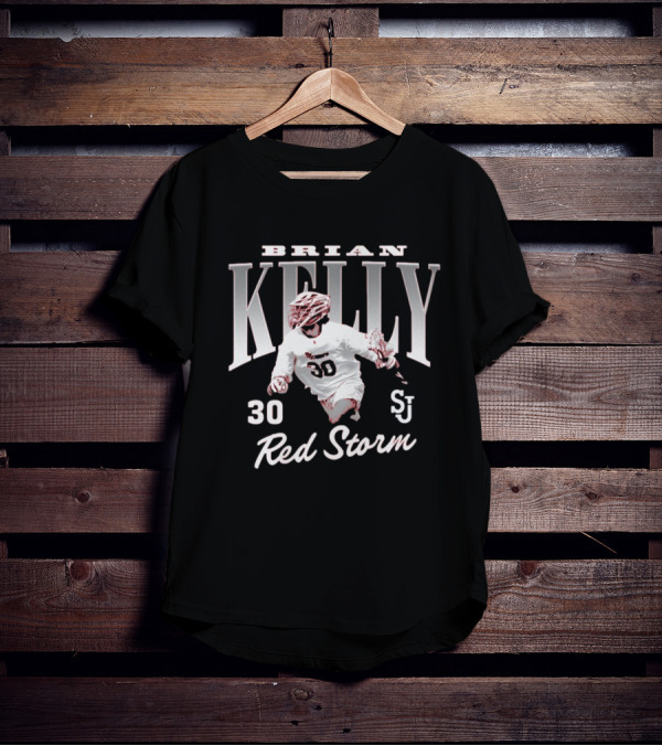 Brian Kelly Illustrated 30 St. John’s Red Storm Men’s Lacrosse NCAA Division I T-Shirt