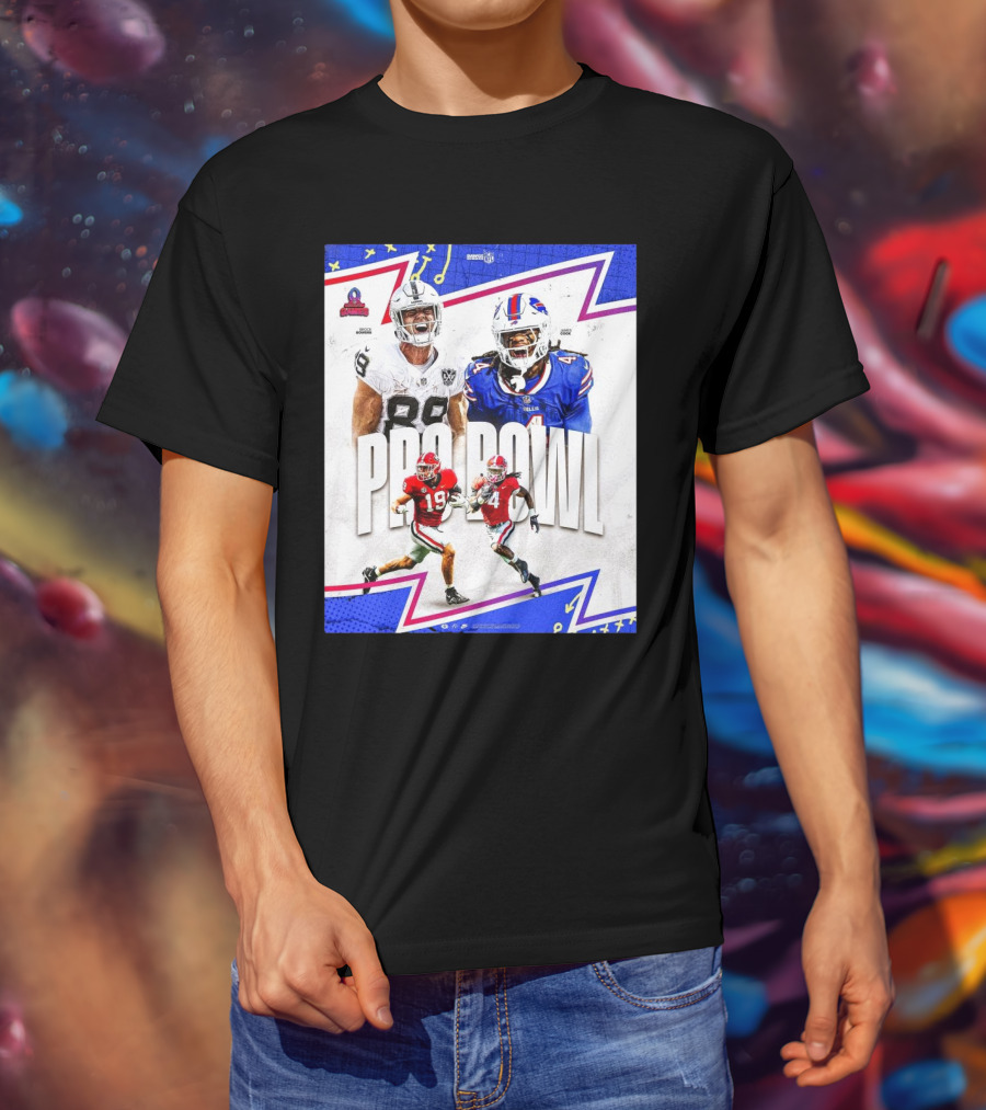 Brock Bowers Las Vegas Raiders And James Cook Buffalo Bills 2025 Pro Bowl Games NFL T-Shirt