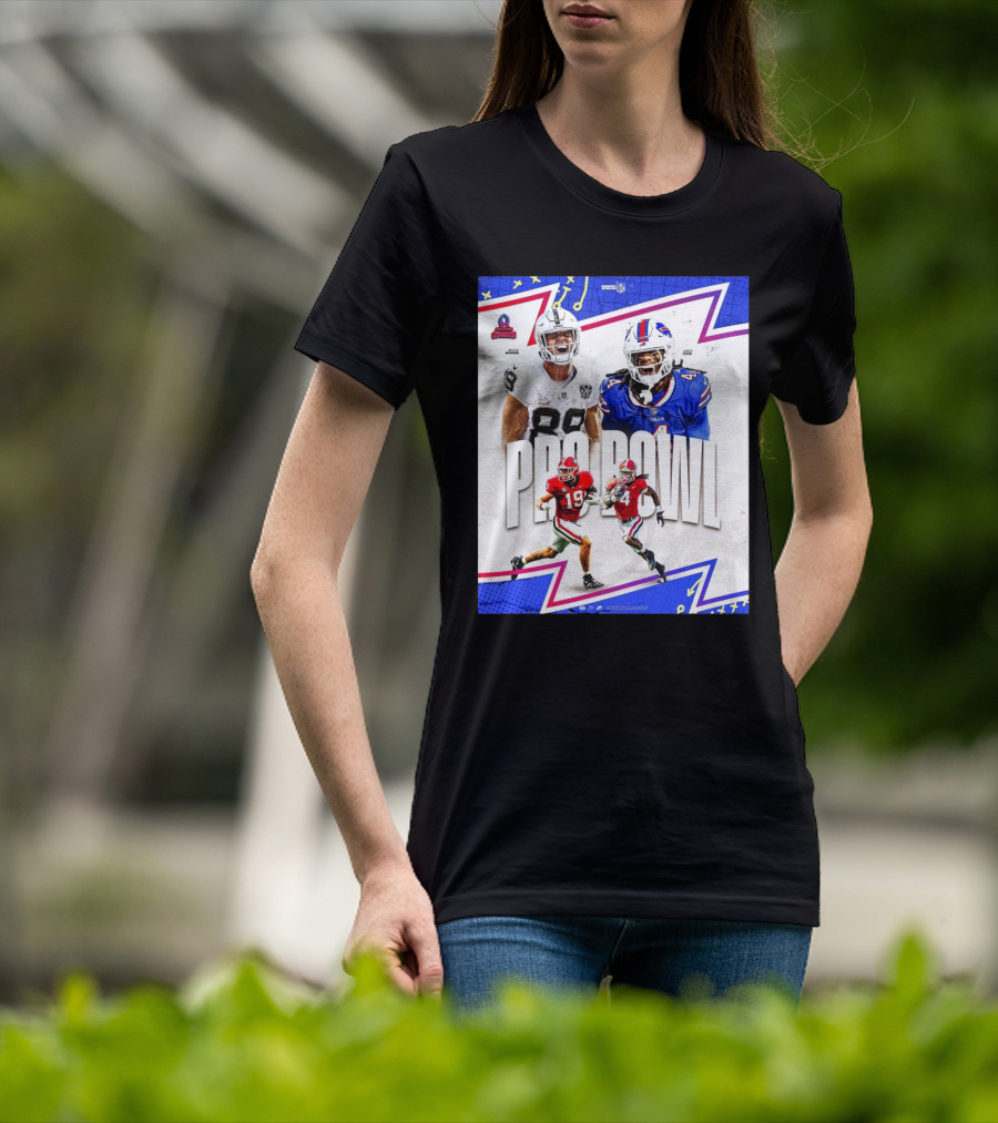 Brock Bowers Las Vegas Raiders And James Cook Buffalo Bills 2025 Pro Bowl Games NFL T-Shirt