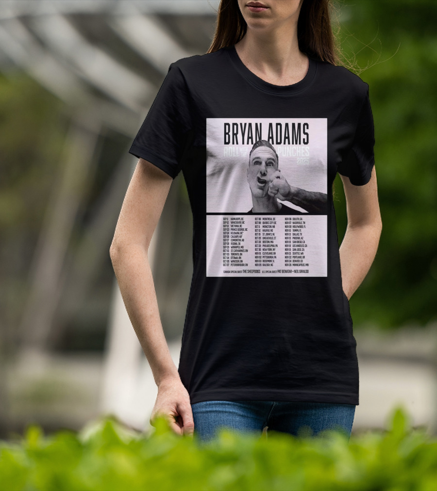 Bryan Adams Roll With The Punches 2025 North America Tour T-Shirt
