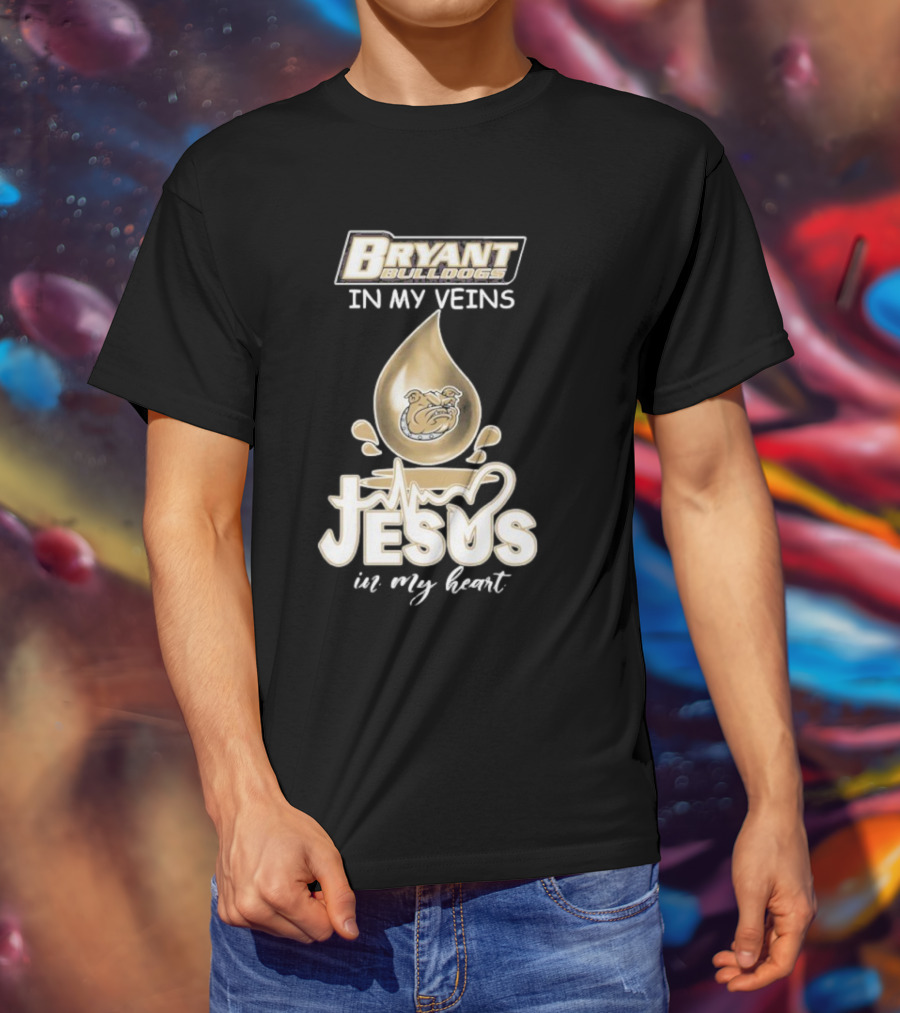 Bryant Bulldogs In My Veins Jesus In My Heart T-Shirt
