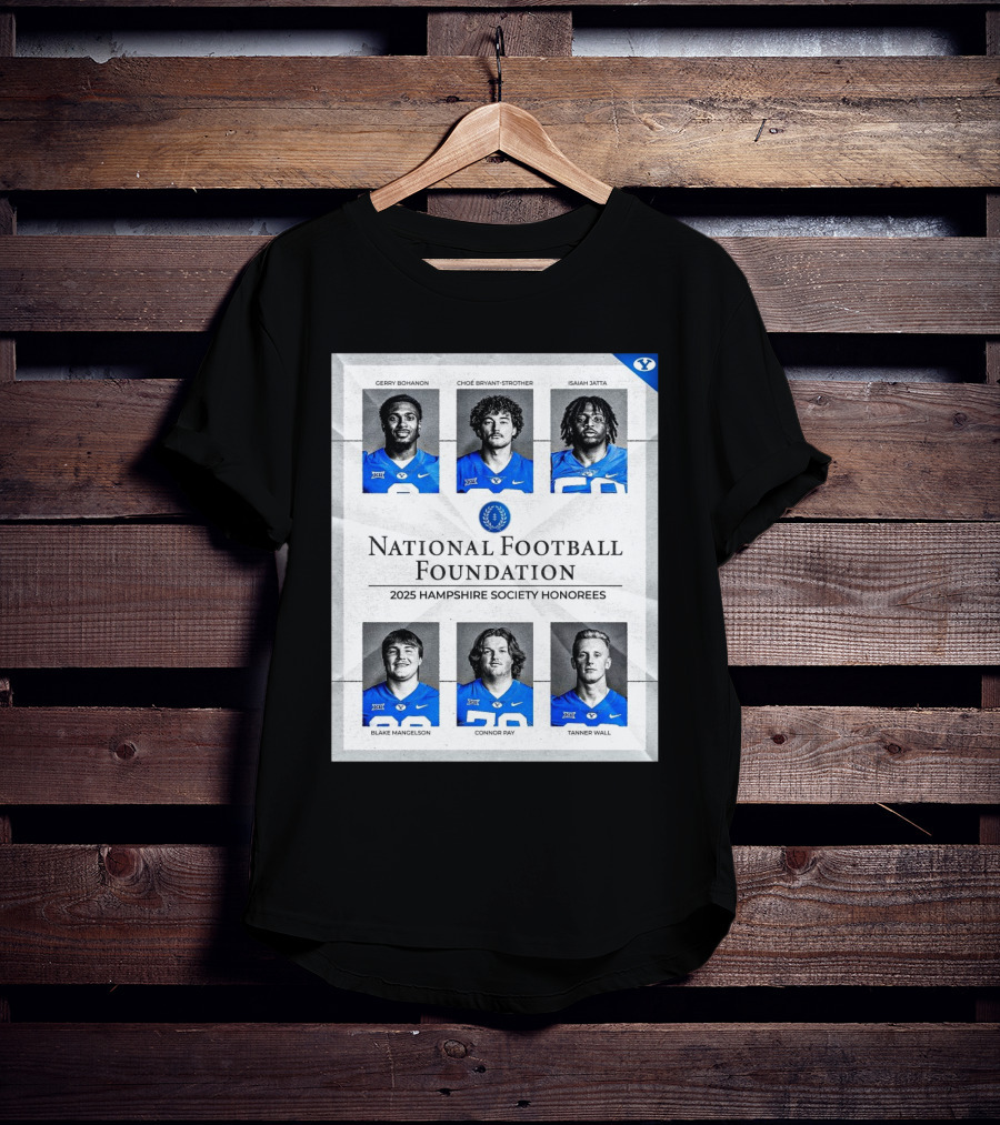 BYU Cougars National Football Foundation 2025 Hampshire Society Honorees Bohanon Bryant-Strother Jatta T-Shirt
