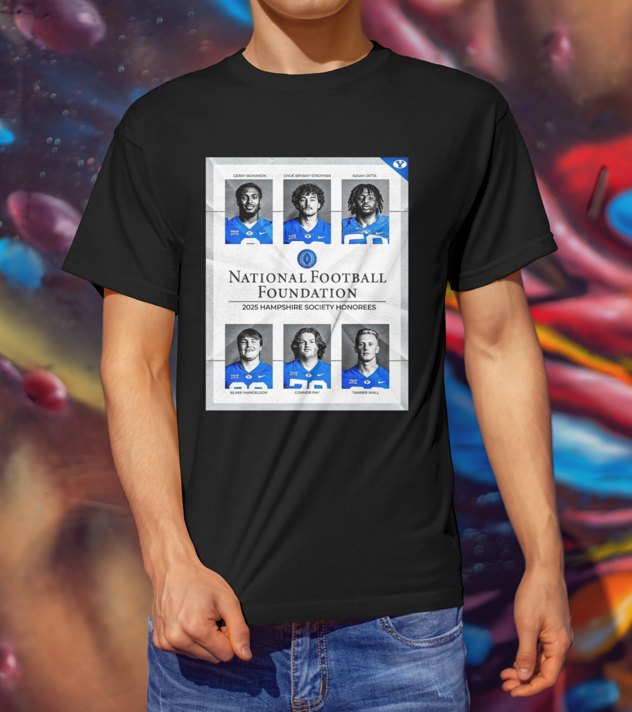 BYU Cougars National Football Foundation 2025 Hampshire Society Honorees Bohanon Bryant-Strother Jatta T-Shirt
