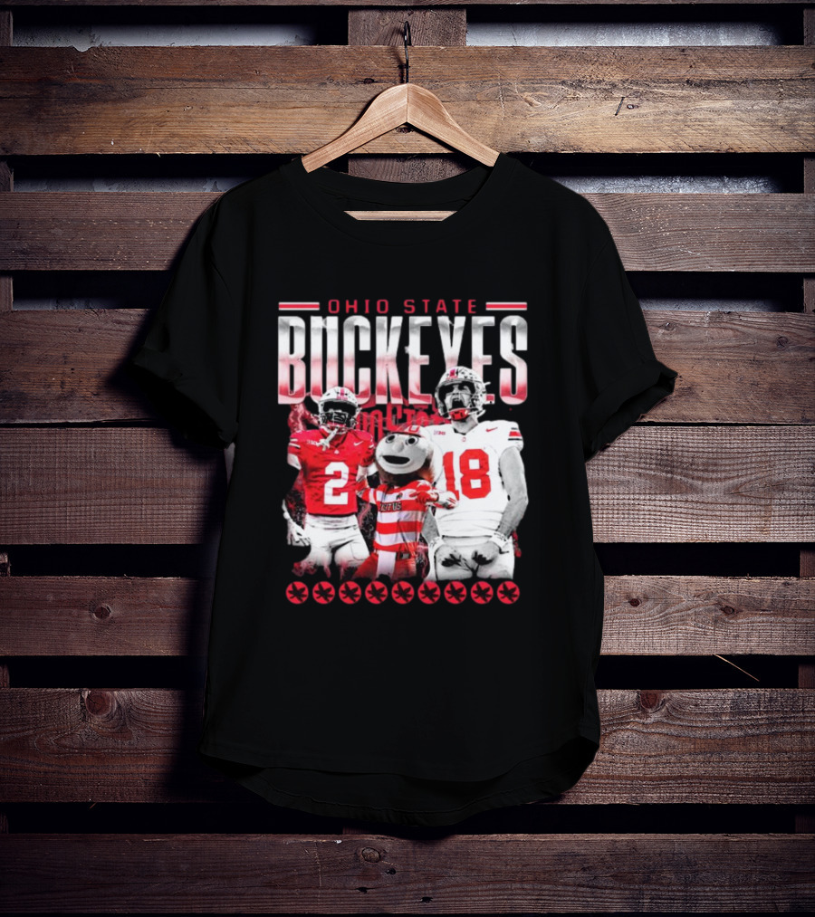 Caleb Downs X Will Howard Ohio State Buckeyes Mascot Graphic T-Shirt