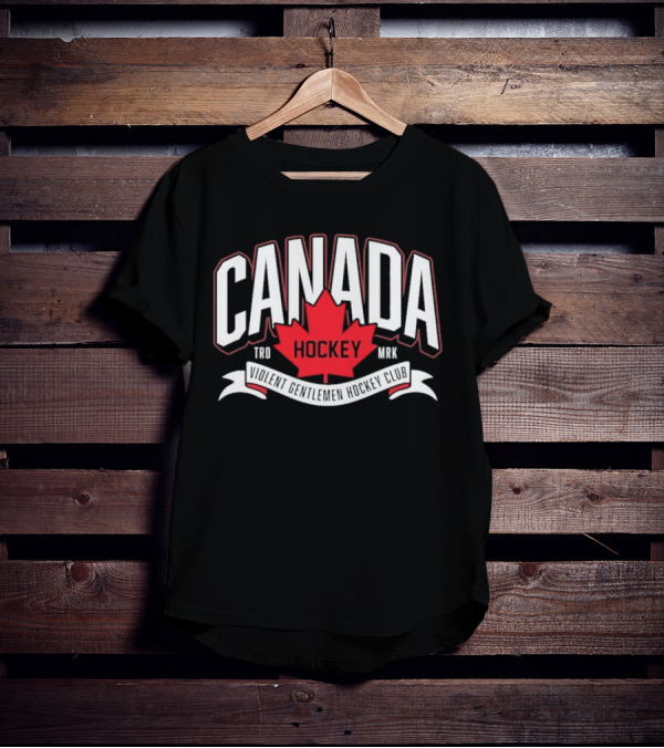 Canada Hockey Glowing Hearts Violent Gentlemen Hockey Club T-Shirt