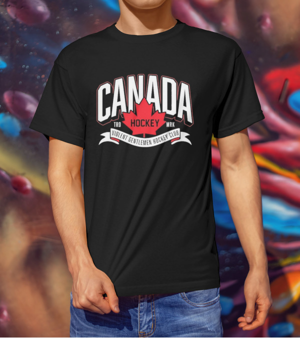 Canada Hockey Glowing Hearts Violent Gentlemen Hockey Club T-Shirt