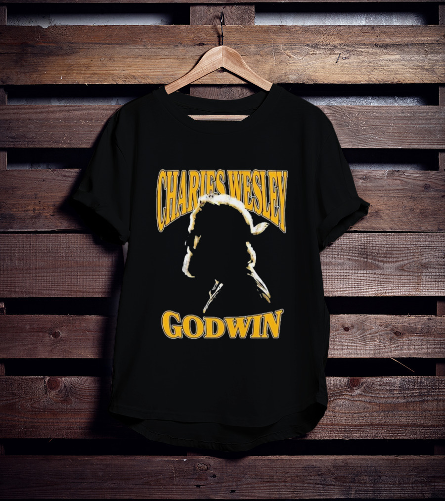Charles Wesley Godwin CWG Silhouette Bold Yellow Text T-Shirt