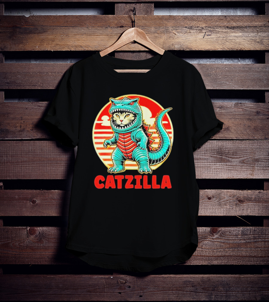 Cat Catzilla Cat Mom Cat Dad T-Shirt