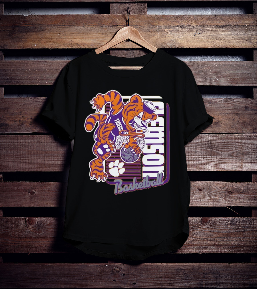 Clemson Tigers Basketball Mascot Dunk 2025 T-Shirt