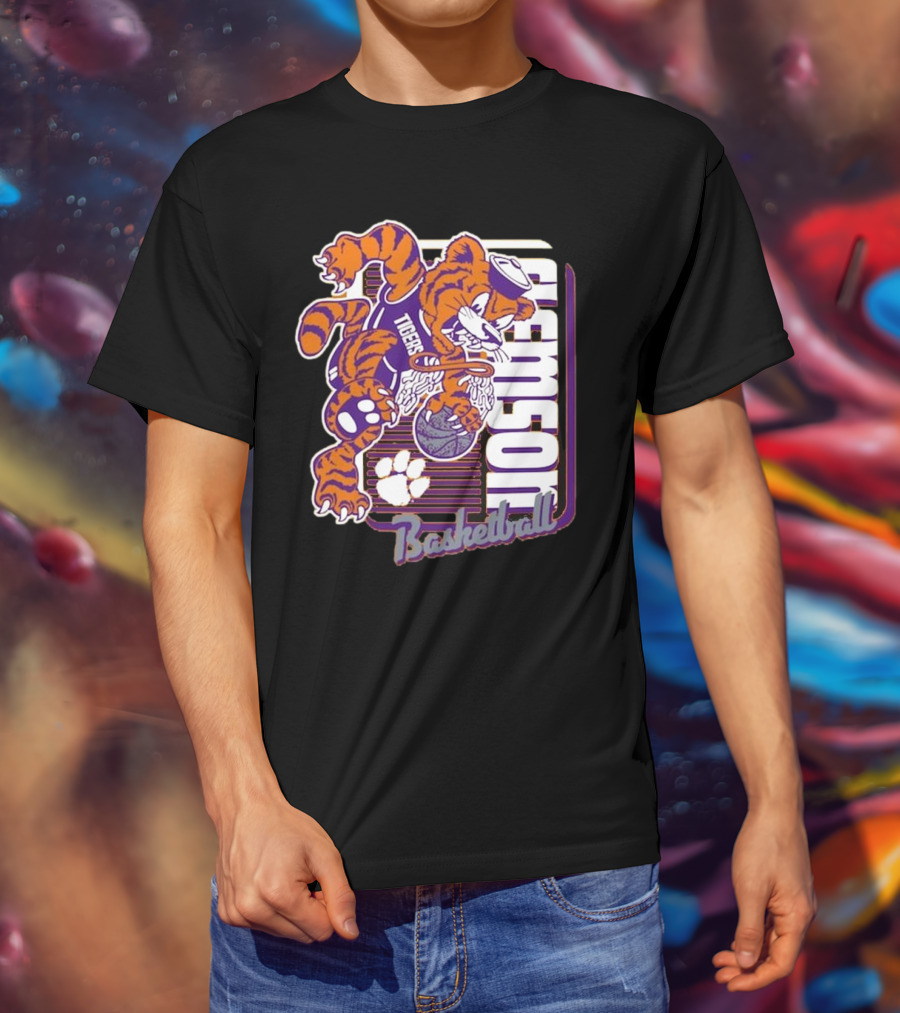 Clemson Tigers Basketball Mascot Dunk 2025 T-Shirt